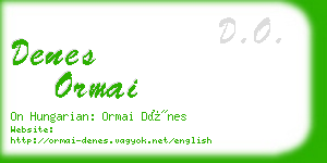 denes ormai business card